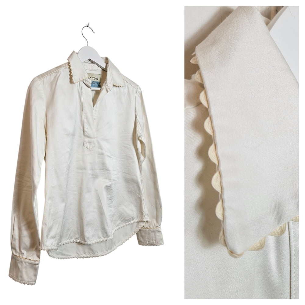 Women's Scallop-Trim Popover Blouse